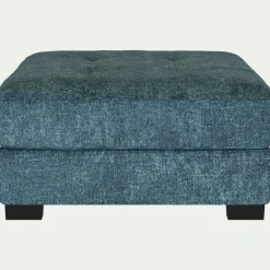 Pouf en tissu Genesis avec coffre - bleu figuerolles