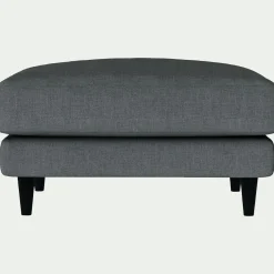 Pouf en tissu mixte - gris ardoise