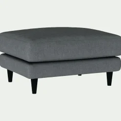 Pouf en tissu mixte - gris ardoise