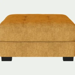 Pouf en tissu Monclar - jaune argan