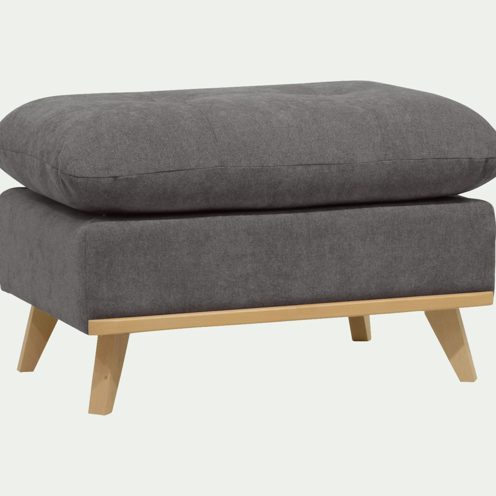 Pouf en tissu storm - gris moyen