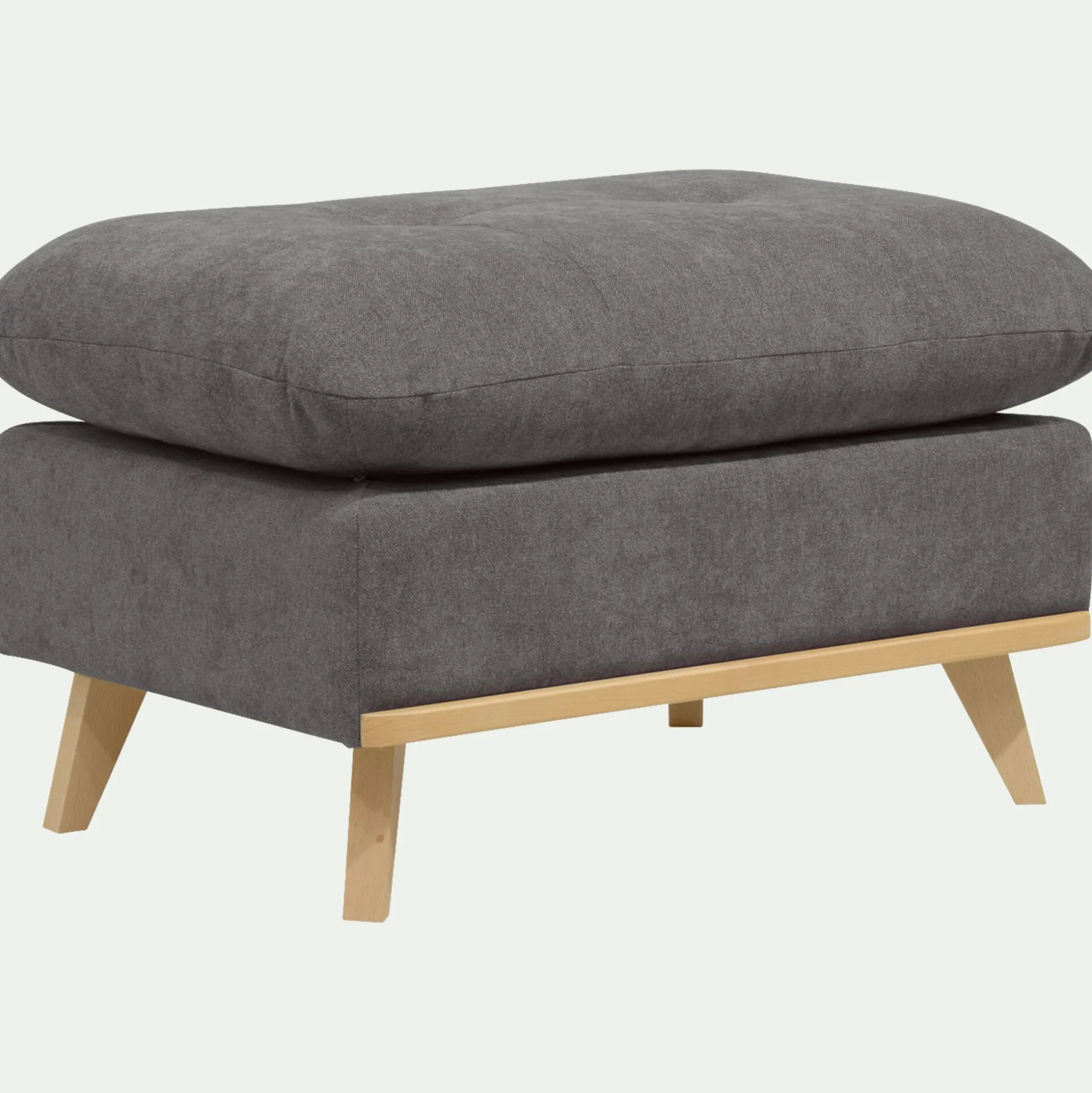 Pouf en tissu storm - gris moyen