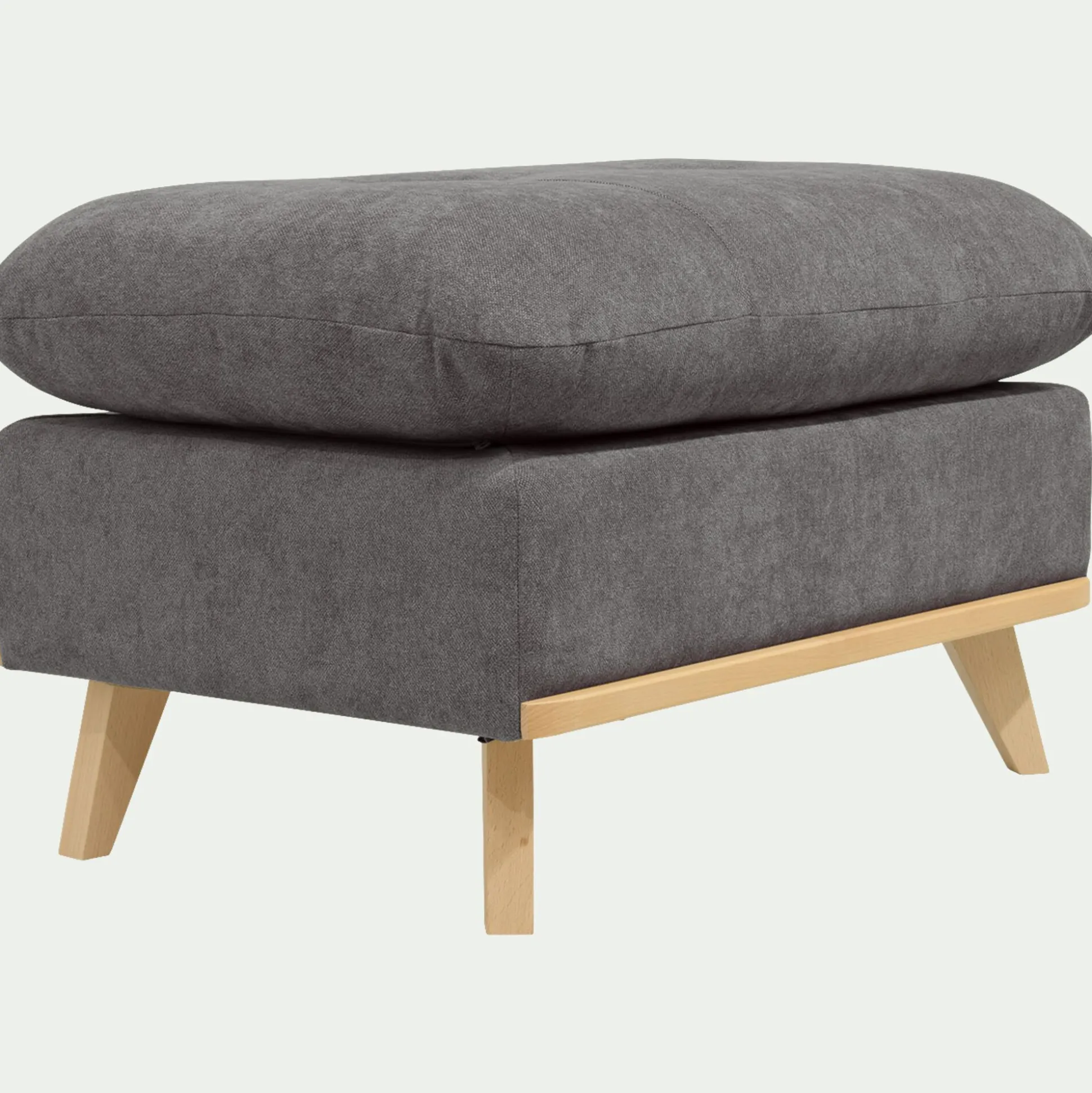Pouf en tissu storm - gris moyen