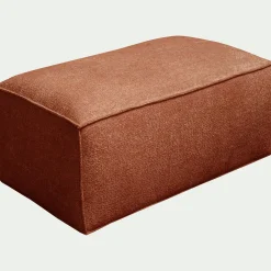 Pouf en tissu tramé - brun rustrel
