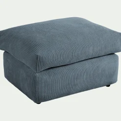 Pouf en velours côtelé - bleu