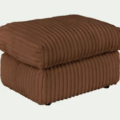 Pouf en velours côtelé Bita - brun rustrel