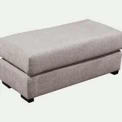 Pouf rectangulaire en tissu Genesis - gris