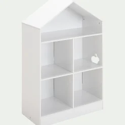 Rangement forme maison 5 cases pour chambre enfant - blanc