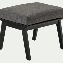 Repose-pieds pour fauteuil en bois d'eucalyptus - noir