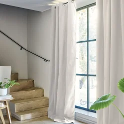 Rideau à œillets en coton recyclé 140x250cm - blanc