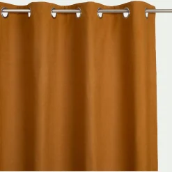 Rideau à œillets en coton 140x250cm - brun noisette