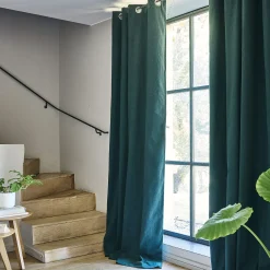 Rideau à œillets en coton 140x250cm - vert