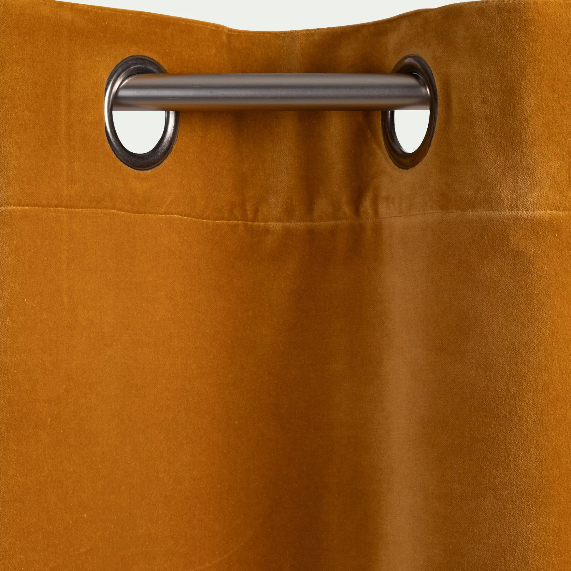 Rideau à œillets en velours 135x250cm - jaune alep