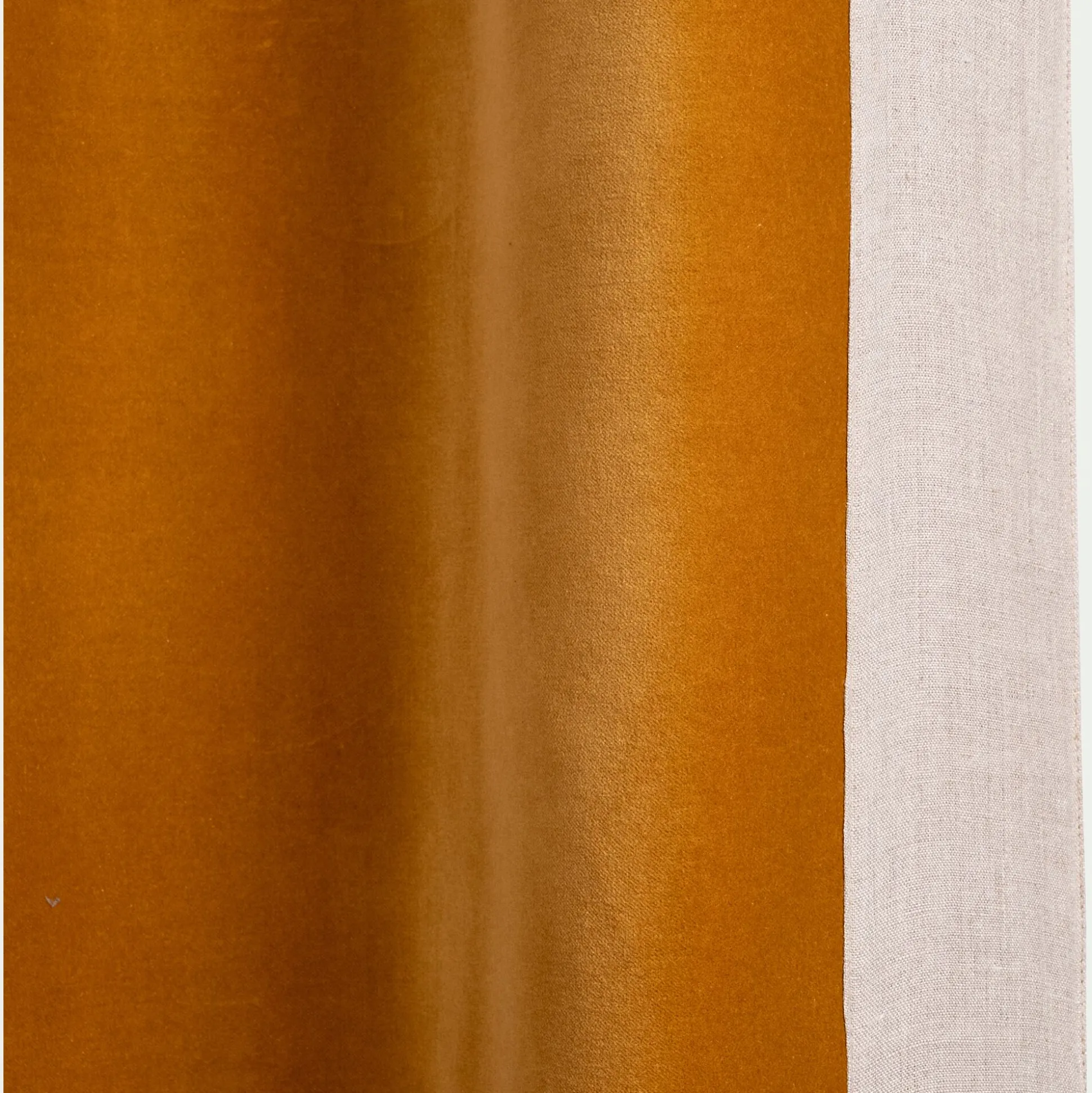 Rideau à œillets en velours 135x250cm - jaune alep