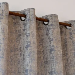 Rideau à œillets en velours de polyester dévoré 135x250cm - gris