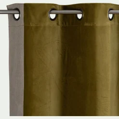 Rideau à œillets en velours 135x250cm - vert cèdre