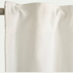 Rideau à passants cachés en coton finition point de cheval 140x250cm - blanc écru