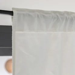 Rideau à passants cachés en coton finition point de cheval 140x250cm - blanc écru