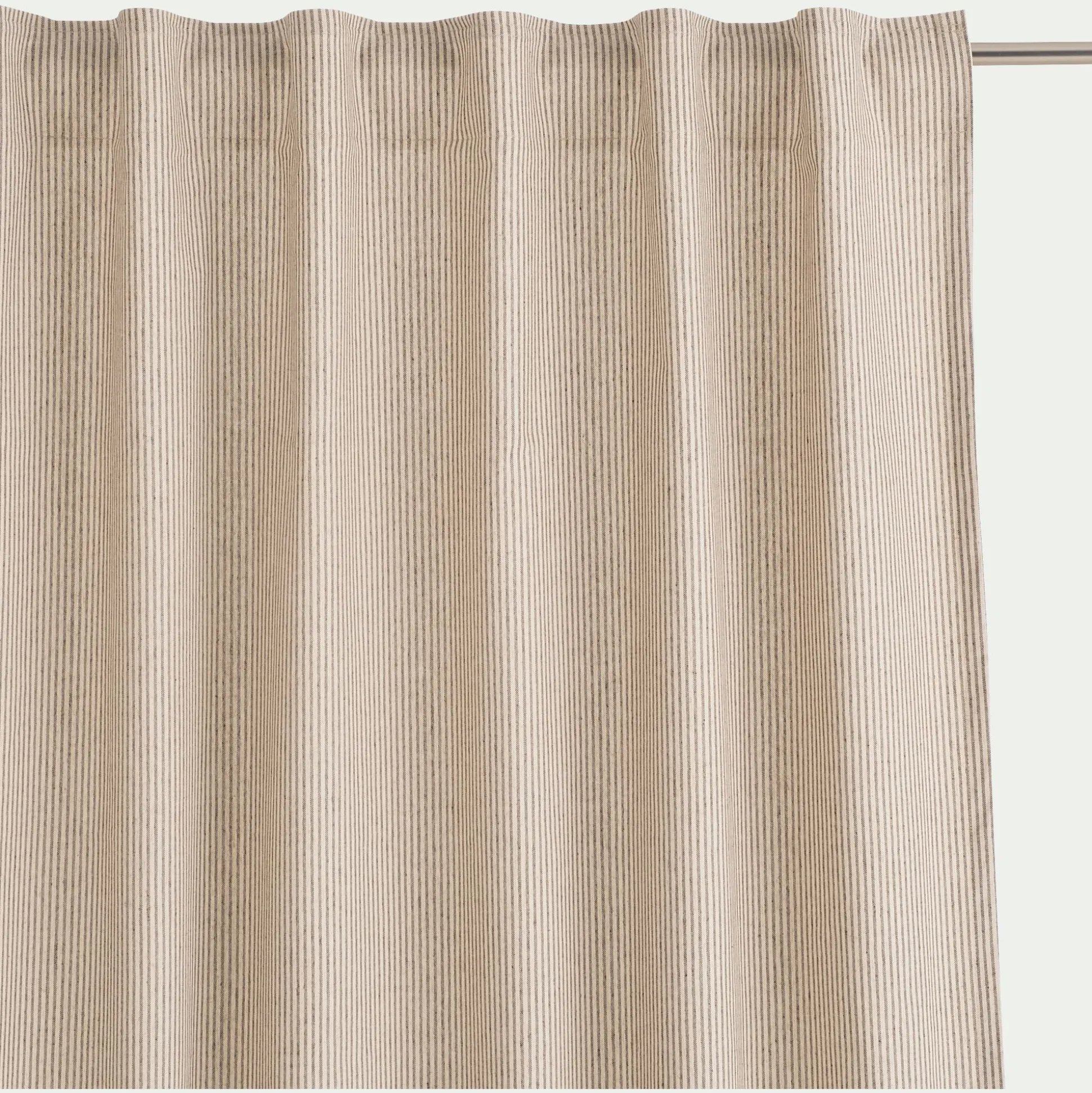 Rideau à pattes cachées en coton à rayures 130x250cm - beige