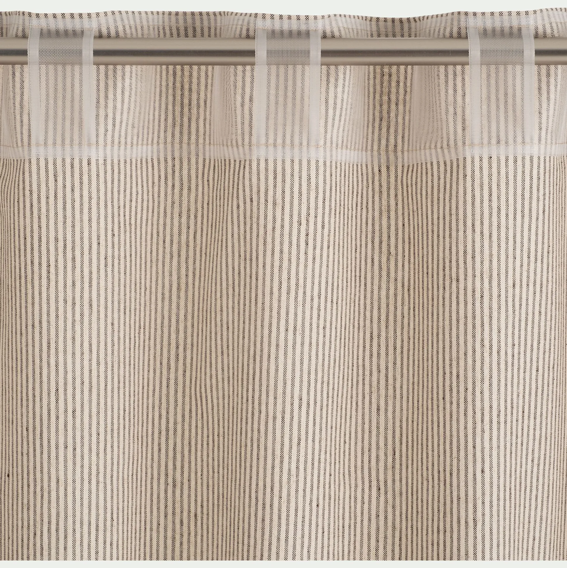 Rideau à pattes cachées en coton à rayures 130x250cm - beige
