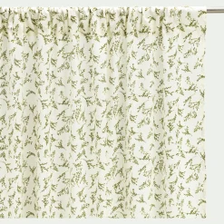 Rideau passe-tringle en coton motif végétal 140x250cm - vert