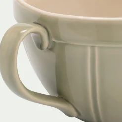 Saladier avec bec verseur en grès D21,3cm - vert