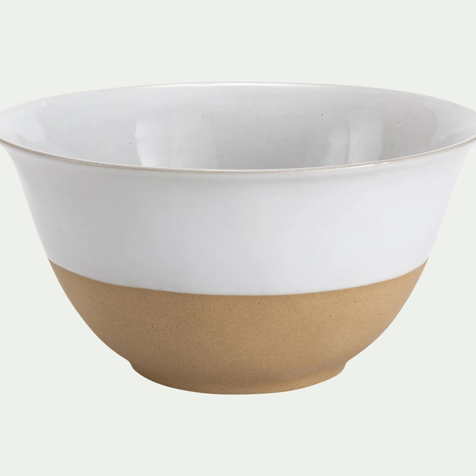 Saladier bicolore en grès D28,7cm - blanc
