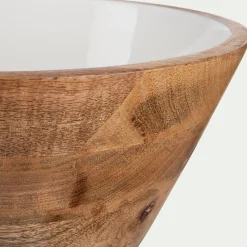 Saladier en bois de manguier D30cm - blanc