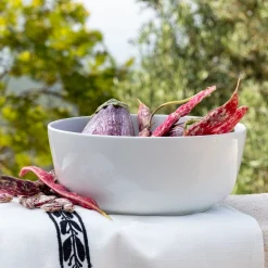 Saladier en faïence D22cm - blanc ventoux