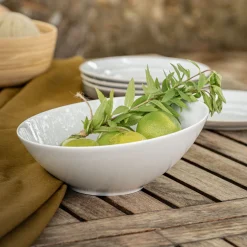 Saladier incliné en porcelaine H10cm - blanc