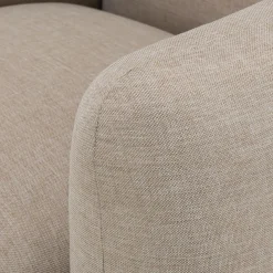 Salon de jardin en acier et coussins en tissu - beige sable (4 places)