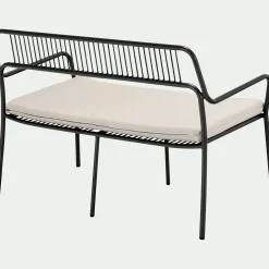 Salon de jardin en acier - noir (4 places)