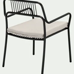 Salon de jardin en acier - noir (4 places)