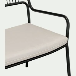 Salon de jardin en acier - noir (4 places)