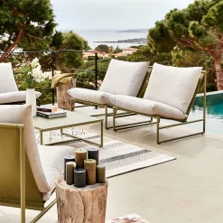 Salon de jardin en aluminium - vert cèdre (2 places)