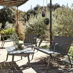 Salon de jardin en aluminium - vert cèdre (3 places)