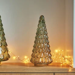 Sapin décoratif à poser en verre H23cm - vert