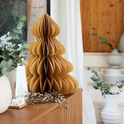 Sapin décoratif à poser en papier H60cm - beige