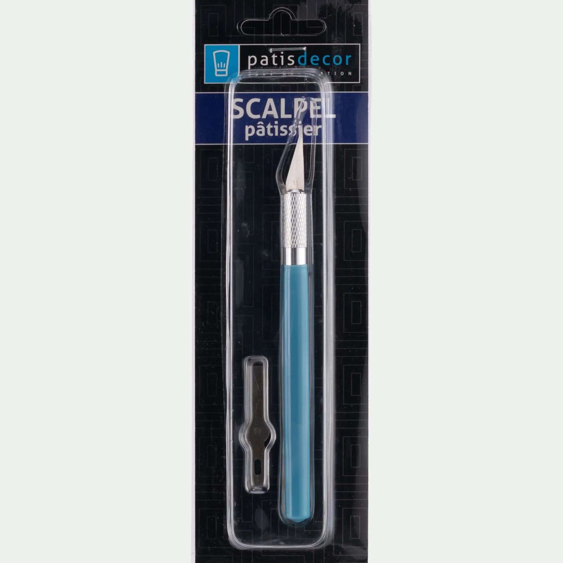 Scalpel pâtissier en inox - bleu