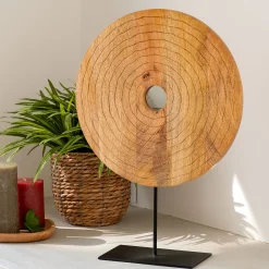 Sculpture décorative en manguier H50cm - naturel