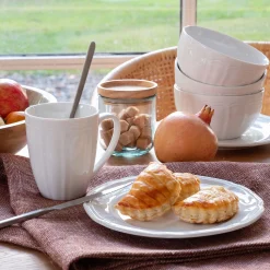 Service petit déjeuner en porcelaine - blanc