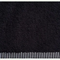 Serviette de bain brodé en coton - noir 50x100cm