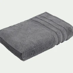 Serviette de toilette bouclette en coton - gris anthracite 50x100cm