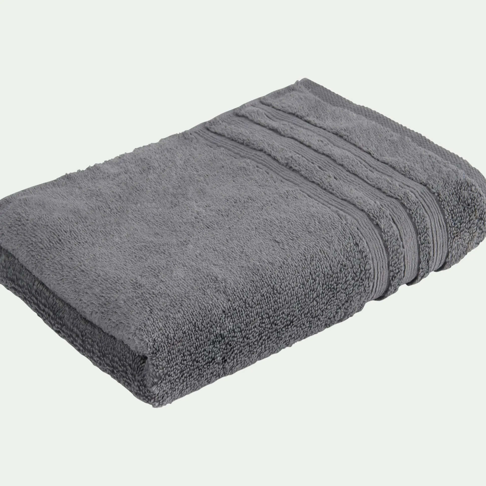 Serviette de toilette bouclette en coton - gris anthracite 50x100cm