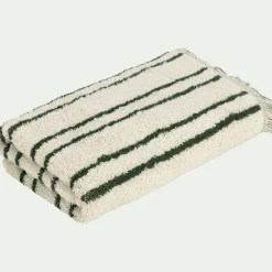 Serviette de toilette en coton à rayures 50x100cm - vert