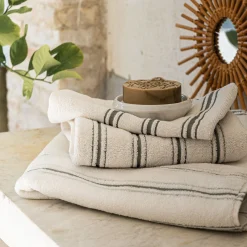 Serviette de toilette en coton - blanc 50x100cm