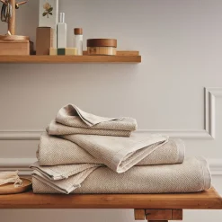 Serviette de toilette en bouclettes de coton bio - beige alpilles 50x90cm