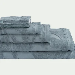 Serviette de toilette en coton - bleu calaluna 50x100cm