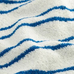 Serviette de toilette en coton à rayures 50x100cm - bleu