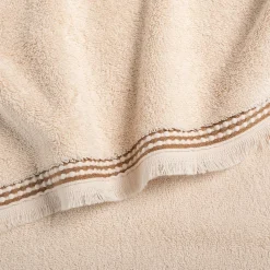 Serviette de toilette frangée en coton 50x100cm - blanc écru